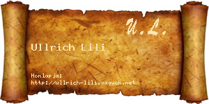 Ullrich Lili névjegykártya